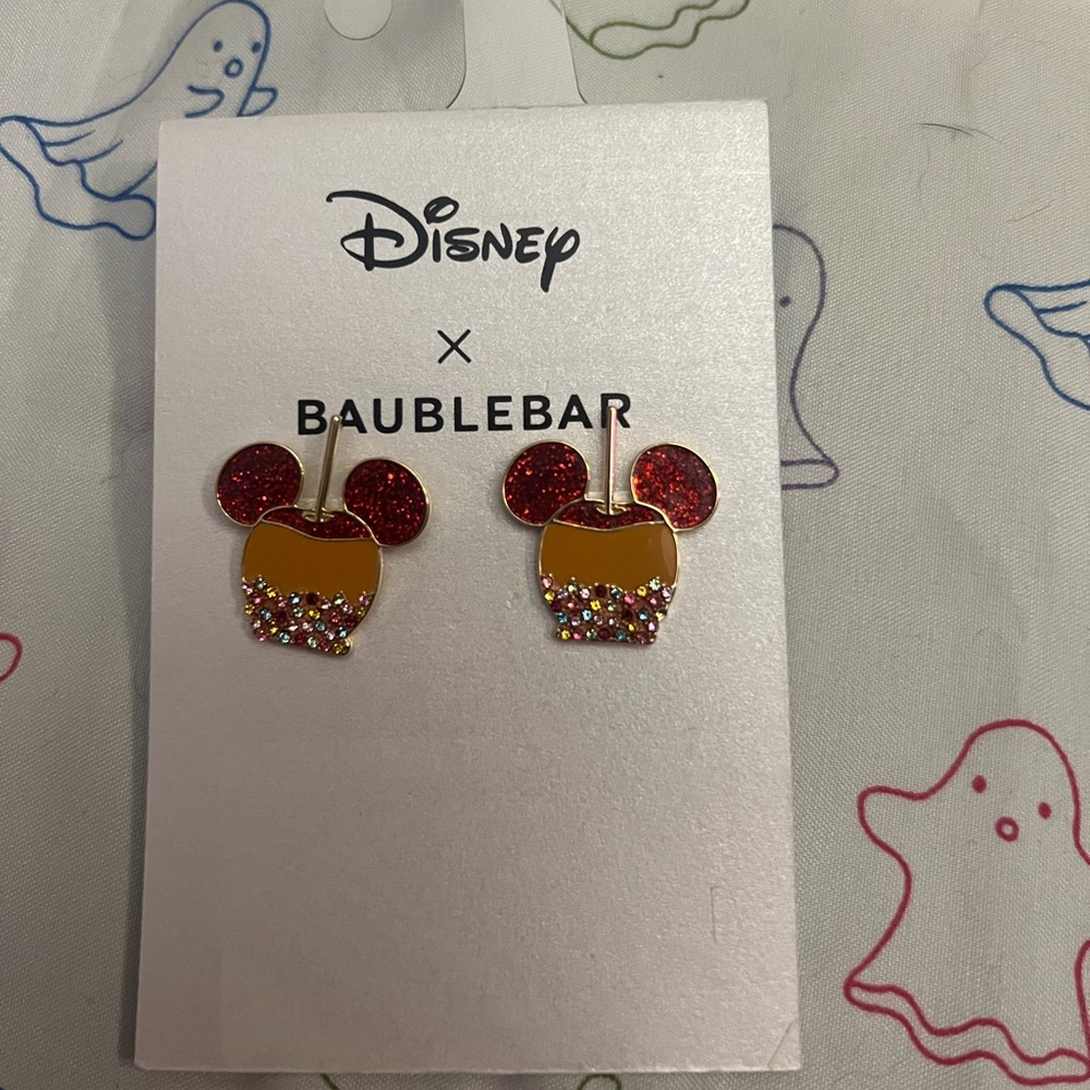 baublebar candy apple mickey earrings . hard to find, last pair available